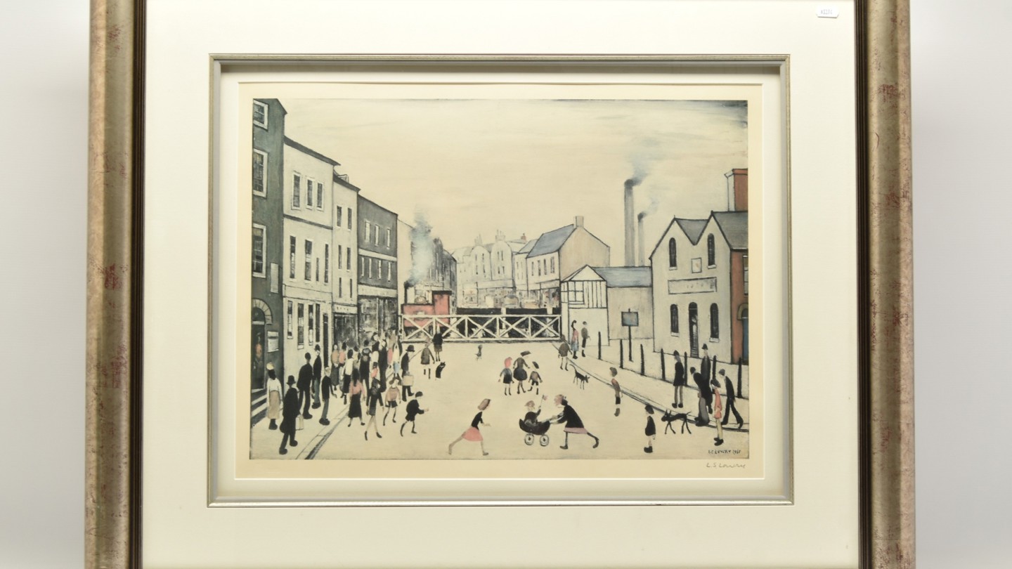 LS Lowry Signed Limited Edition Print 'Level Crossing, Burton Upon Trent' Sold £1,700 Web