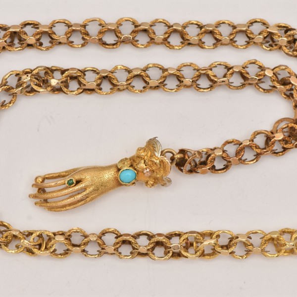 C19th Hand Clasp And Chain Sold £1,800