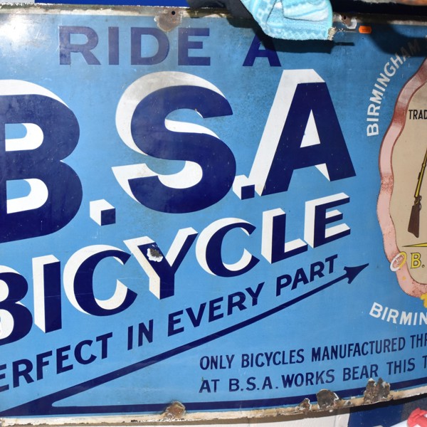 A BSA Bicycles Enamel Sign Sold £640