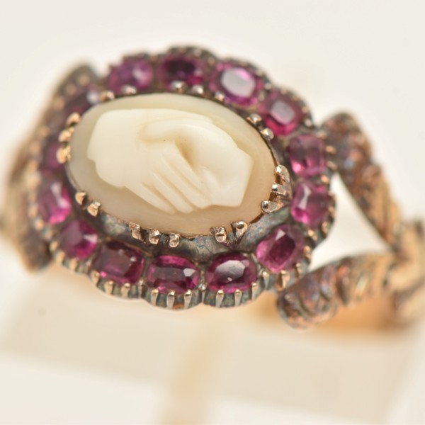 Georgian Cameo An Druby Ring Sold £1,900