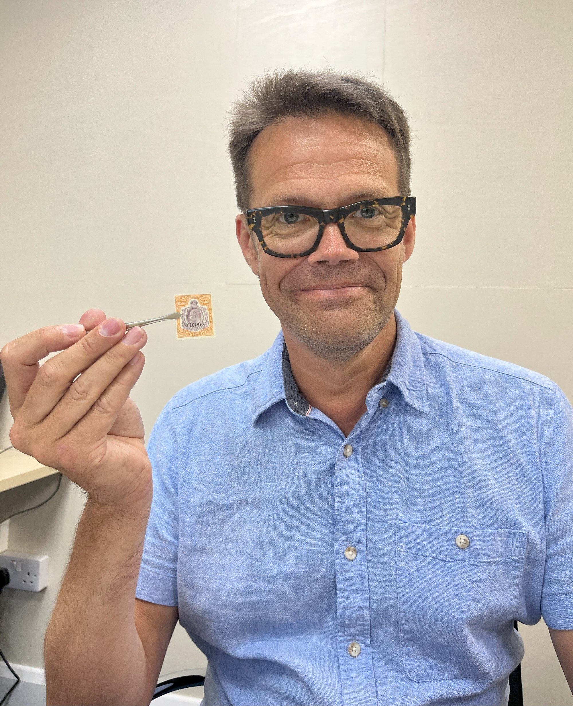 Phil Ives With Straits Settlements Stamp Web