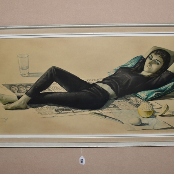 Vladimir Tretchikoff 'Beatnik Girl' Vintage Print Sold £320