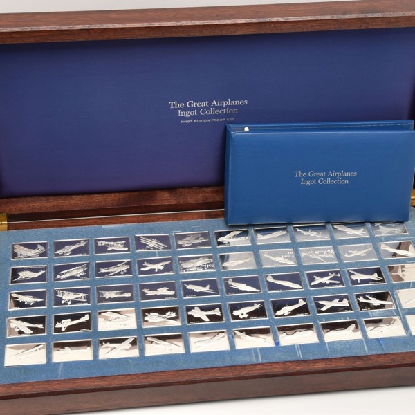 Franklin Mint Sterling Silver Great Airplanes Ingot Collection Sold £1,600