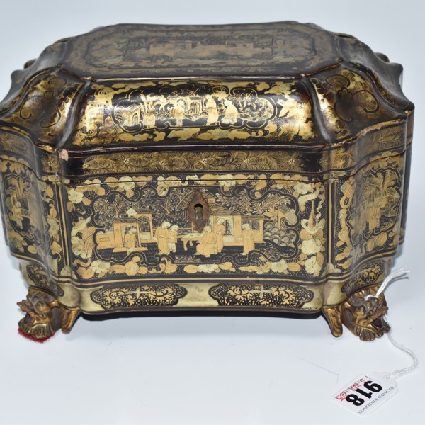 Gilded Chinoiserie Tea Caddy Sold £240