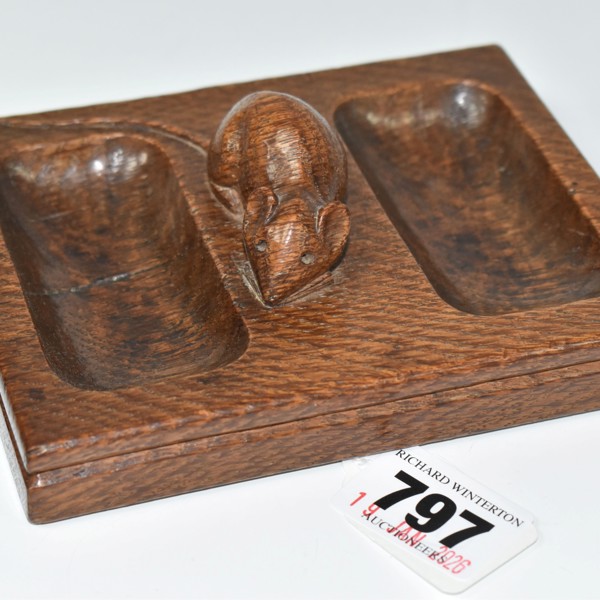Robert 'Mouseman' Thompson Oak Double Pin Tray Sold £500