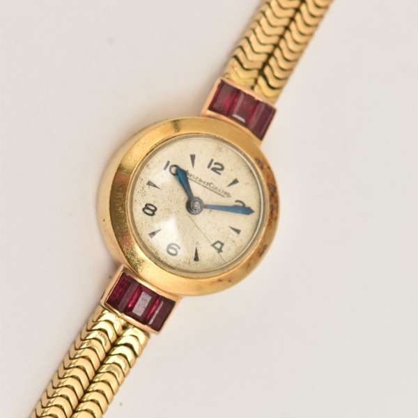 Jaeger Lecoultre Ladies Cocktail Watch Set With Six Rubies Sold £1,400