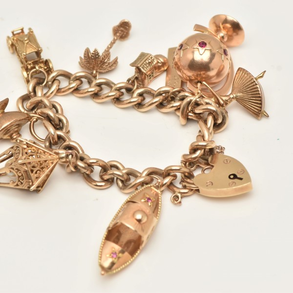 9Ct Gold Charm Bracelet Sold £1,200