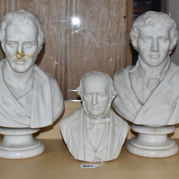 Marble And Parian Porcelain Busts Sold £600